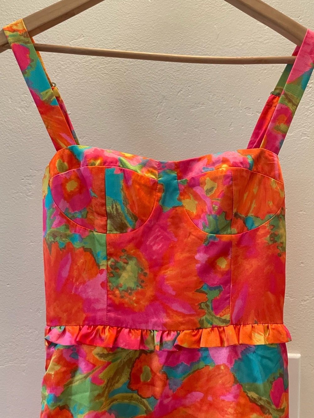 Show Me Your MuMu Lady Corset Maxi Dress — Hot Pink & Orange Floral - Picture 9 of 12